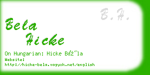 bela hicke business card